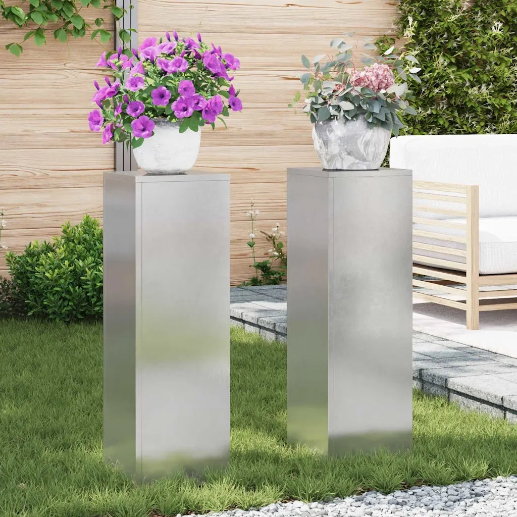 Supporto per piante | Sostegno per piante 2 pz Argento 24 x 24 x 75 cm