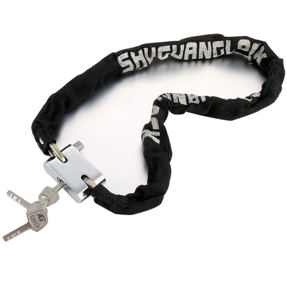 Trade Shop - Catena Corazzata Antifurto Lucchetto Per Scooter Moto Bici Rivestita Tessuto -
