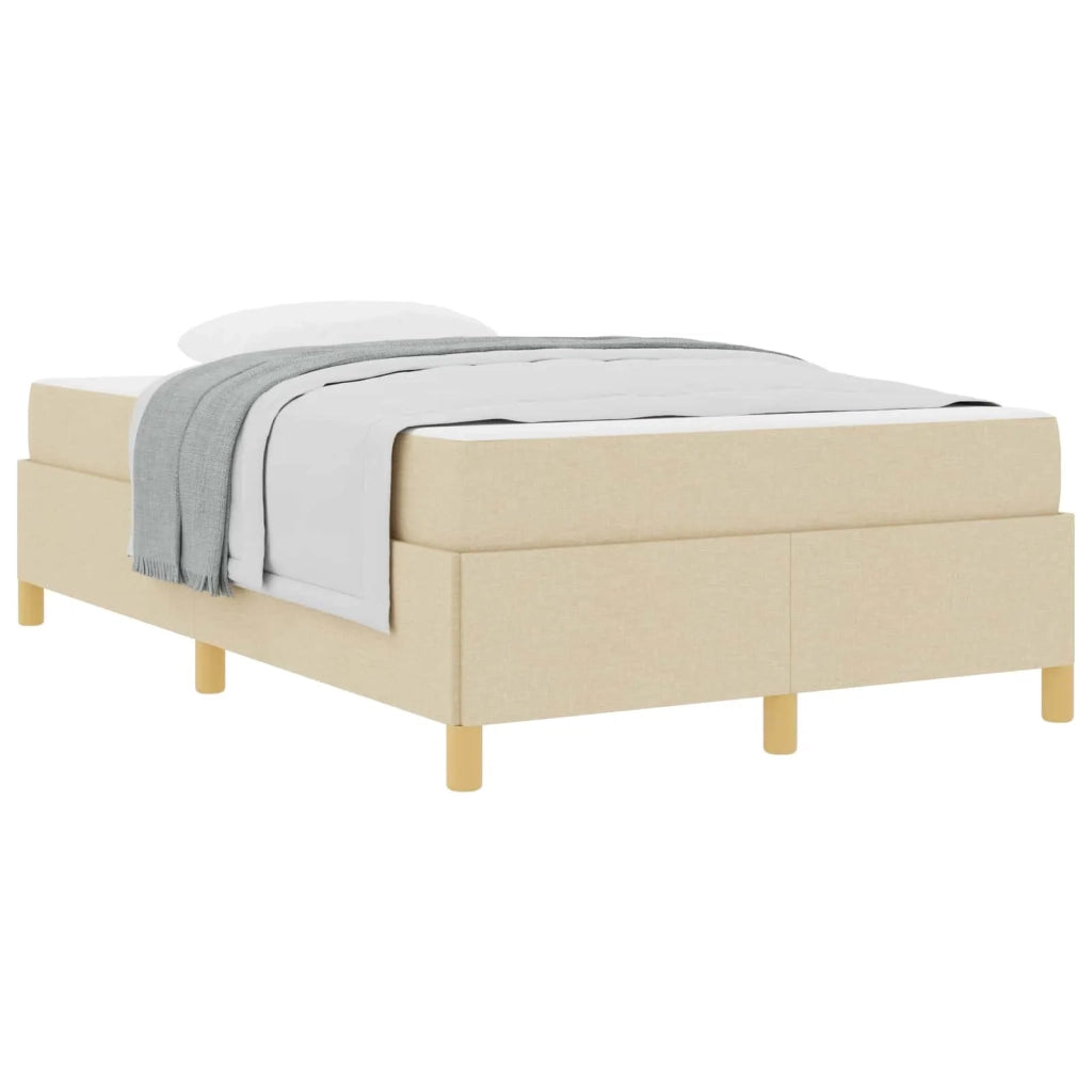 Letto matrimoniale | Letto per adulti | Struttura del letto con materasso Crema 120 x 200 cm Tessuto