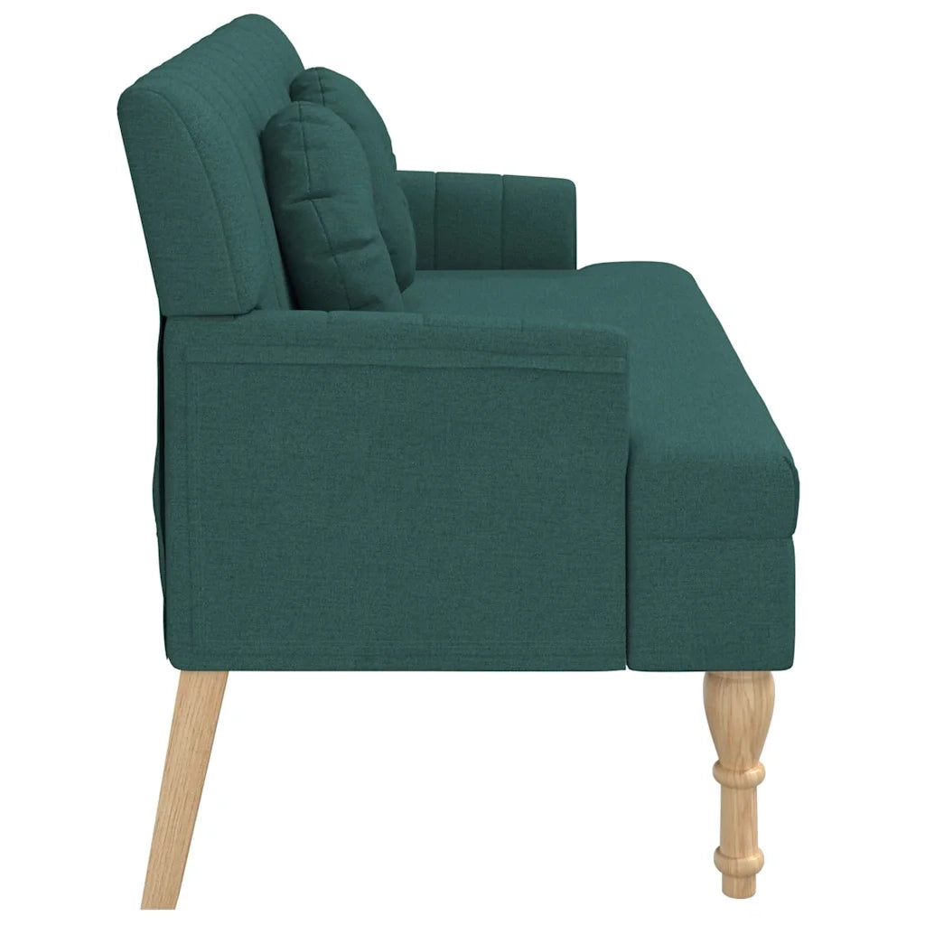 Panca con Cuscini-Sgabello-Divano Verde Scuro 113x64,5x75,5 cm in Tessuto