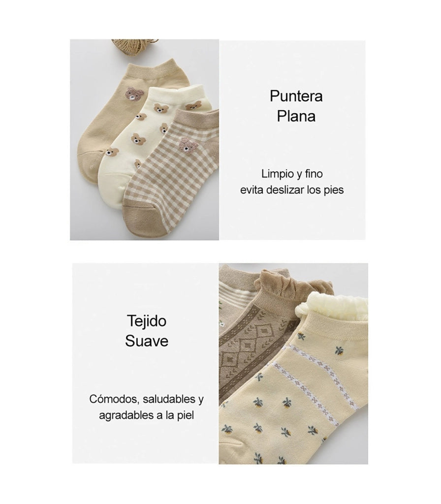 Calzini Bassi in Cotone per Donna e Bambina | Traspiranti e Divertenti | Taglia Unica 34–40 EU
