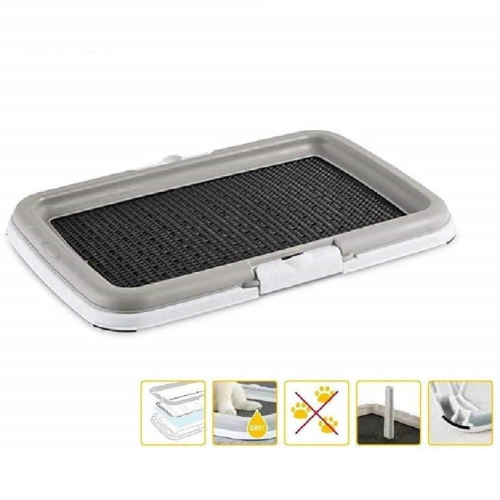 Trade Shop - Dog Toilette Cani Lettiera Puppy Training Wc Lavabile 3 Livelli Bisogni 39x59x5cm Torretta -