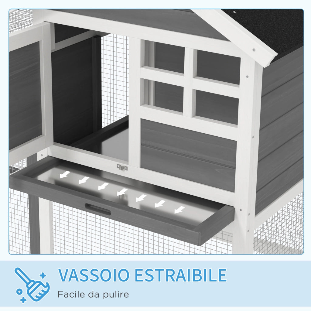 Gabbia per Conigli e Roditori da Esterno ¨C Xylo ¨C Legno Grigio