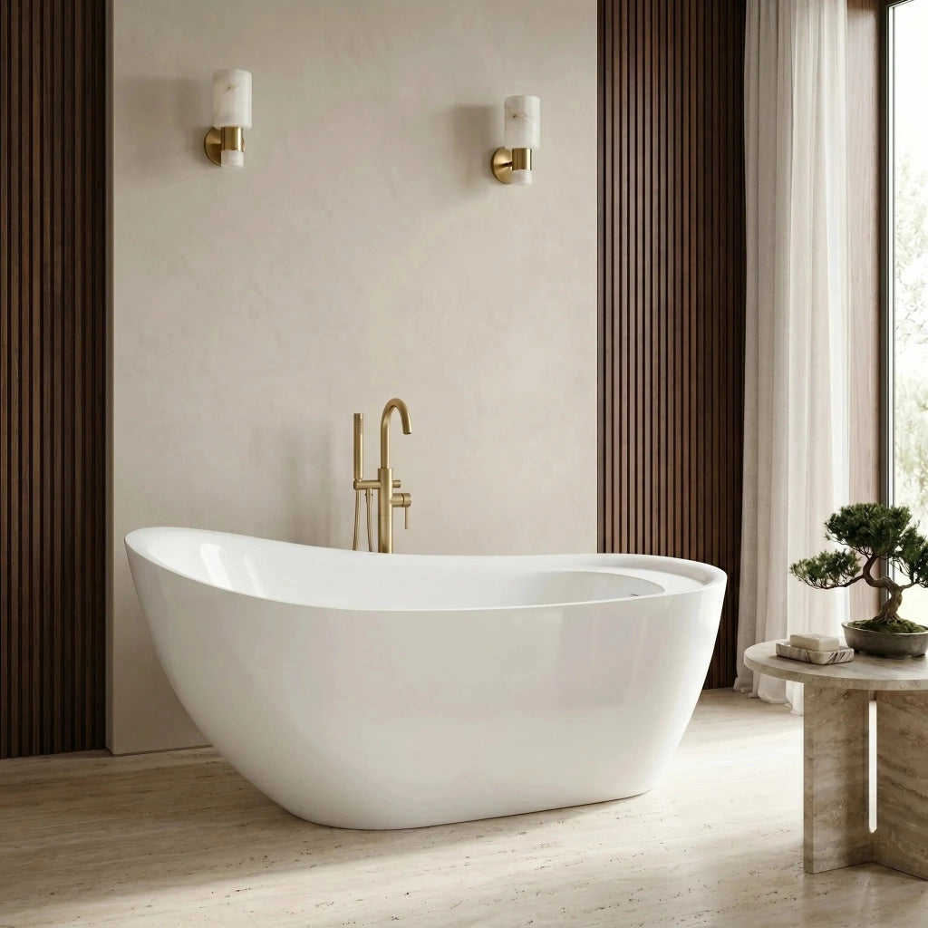 Vasca Da Bagno Freestanding Rea Orte 170 Copritappo nero