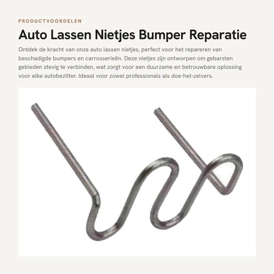 Nietjes per Bumper per Reparazione - Acciaio Inossidabile - per Macchina per Nieti Caldi - Diversi Tipi - Duraturo e Resistente - Nieti per Reparazione Bumper