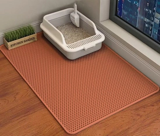 Matrice per gatto - Disegno di un grande foro - Matrice per gatto - Imbottita e antiscivolo - Materiale EVA - Molto morbido e protettivo per le zampe - Lavabile - marrone - 66*116CM