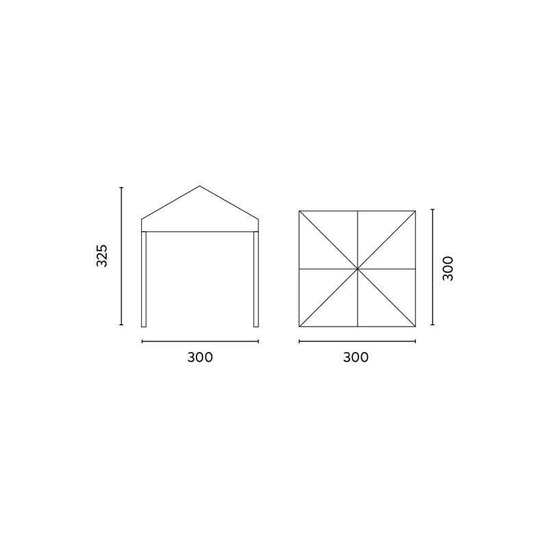 Gazebo pieghevole MOIA 3x3 mt