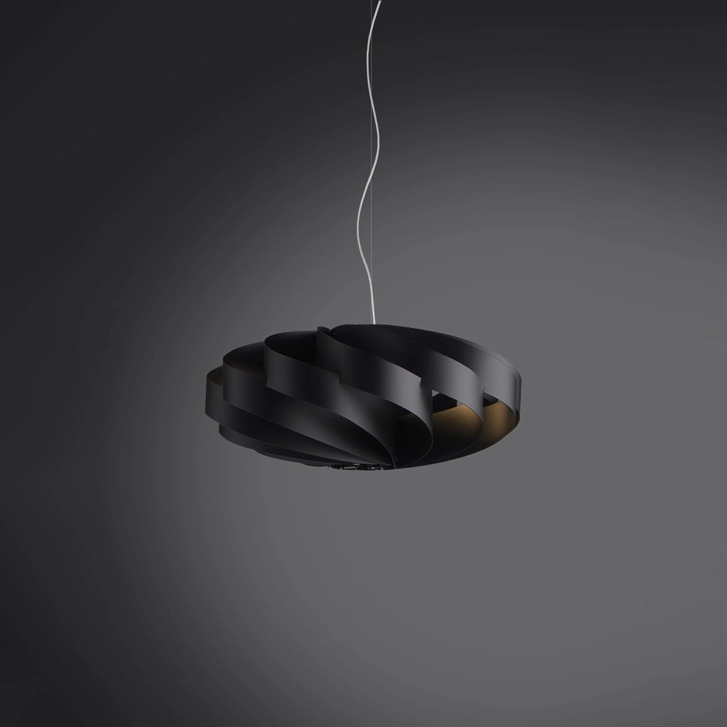 Sospensione Moderna Flat Polilux ® Nero E Metallo Cromo 1 Luce E14