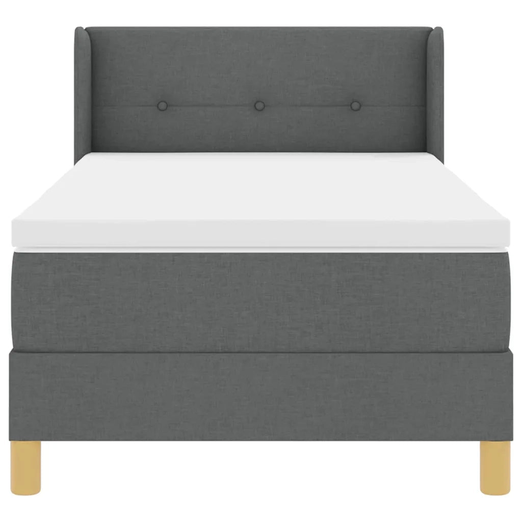 Letto a molle con materasso Grigio scuro 200 x 80 cm Tessuto 3341259