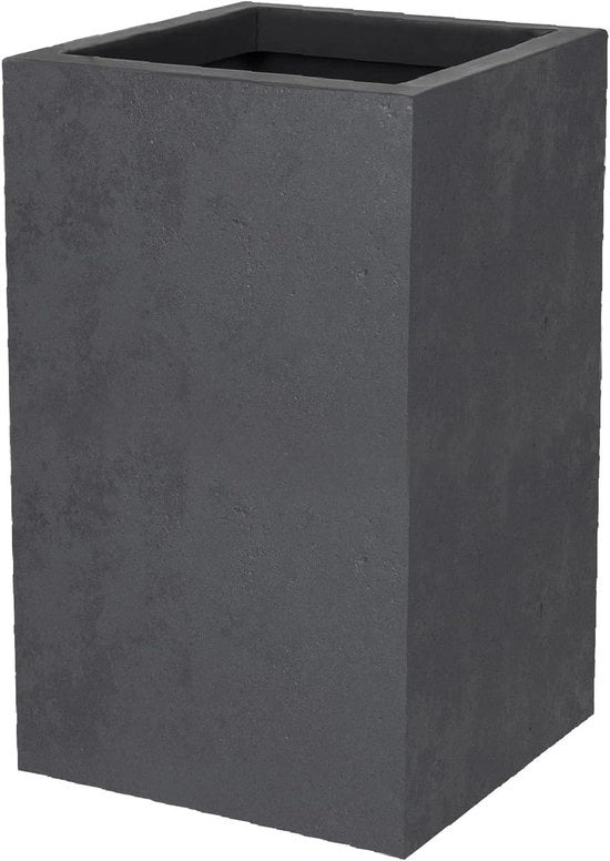 Tazza quadrata 36 L - Imitazione Cemento Decorativo - Unifacciale - Zona di Accumulo Acquatico - 295 x 295 x H 495 cm - Grigio Antracite
