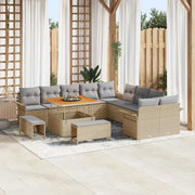 Set Divano da Giardino con cuscino 13 pcs Beige e Grigio Chiaro 3364137