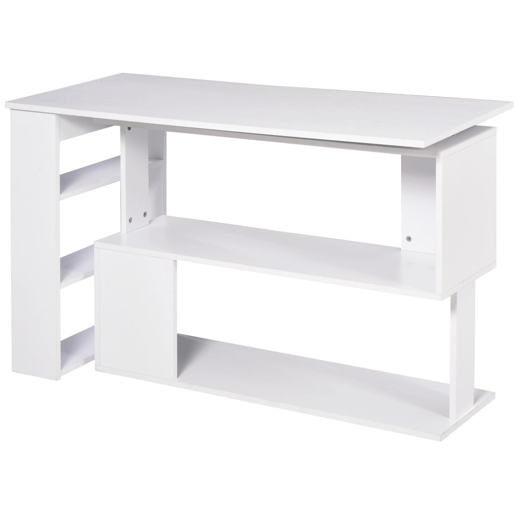 Scrivania Angolare con 5 Ripiani ¨C Minimal ¨C Bianco 120x100x74.5cm