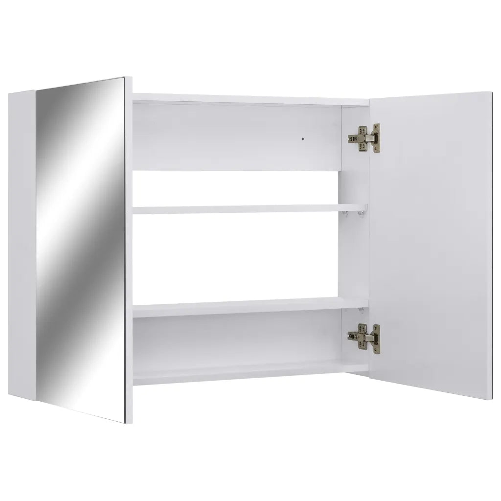 Armadietto a Specchio | Armadio da bagno Bianco 80x15x60 cm in MDF