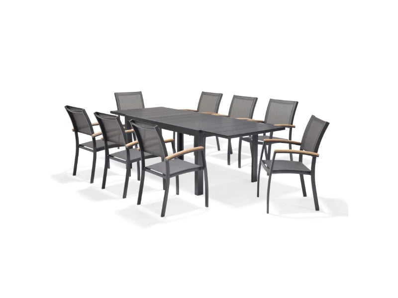 Essence - sedia da giardino - ALU con braccioli in teak