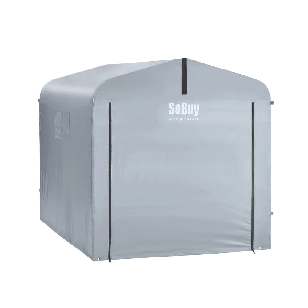 Sobuy Tela di ricambio per Garage Auto per Esterno, Tenda per Bicicletta, Casetta da Giardino, Box Moto Impermeabile, Tendone per Auto, Moto e Attrezzi, Argento, 159x219x165cm SDA12-SIL