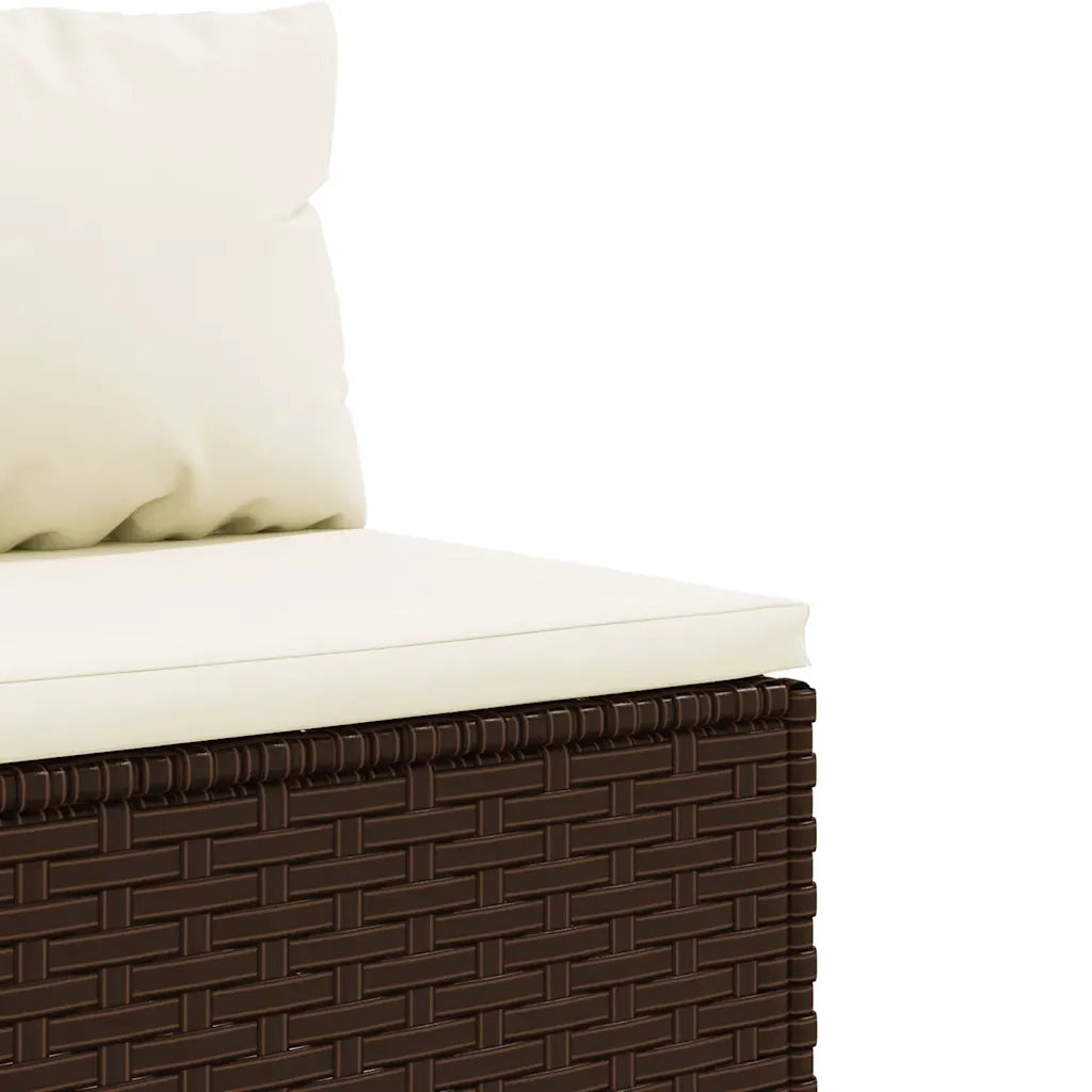 Set Divano da Giardino 4 pz con Cuscini Marrone in Polyrattan 3308361