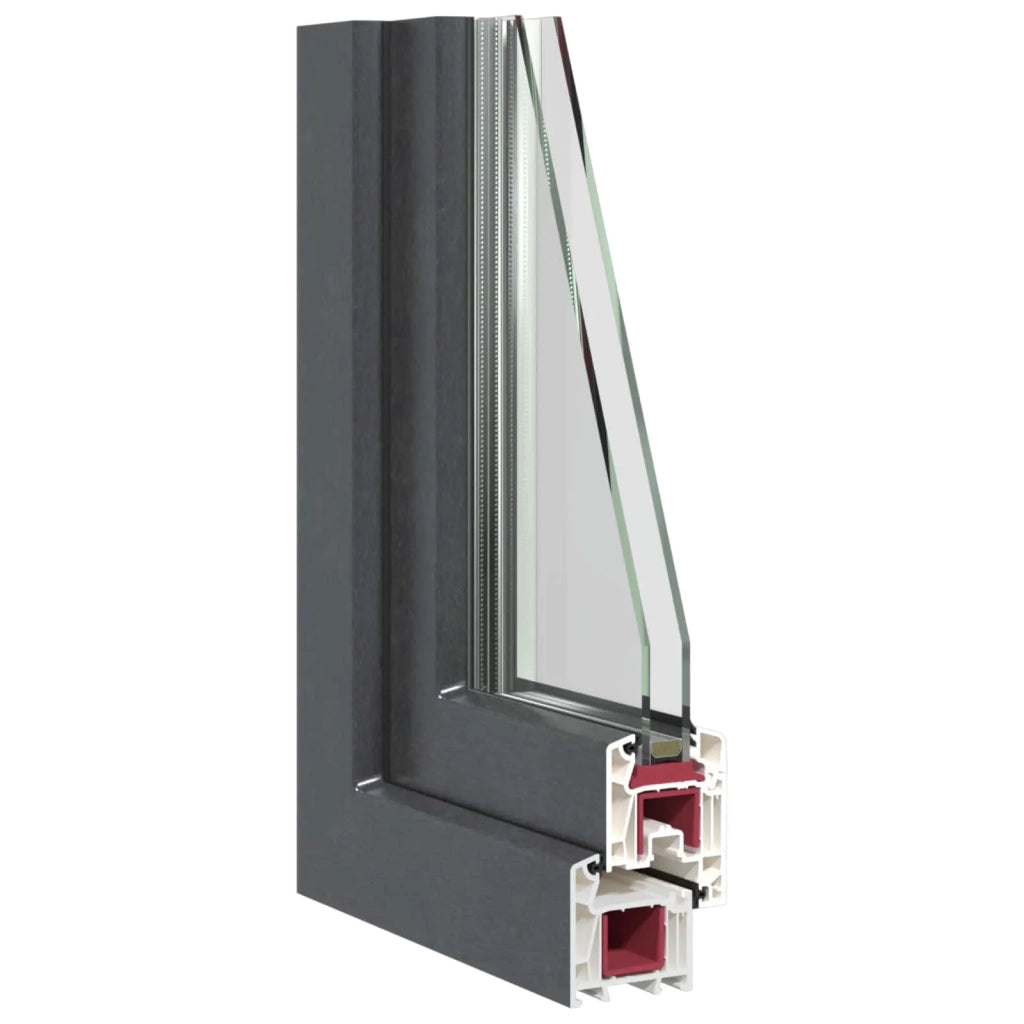 Finestra per Soffitta RISOR Antracite 60 x 100 cm PVC e Vetro 42047278