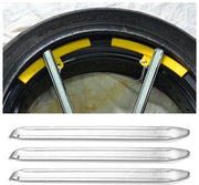 Set di montaggio a 3 manici - Strumento di rimozione cerchi - Kit di riparazione - Acciaio di carbonio - 300mm - Argento - Duraturo e resistente - Strumento di illuminazione cerchi