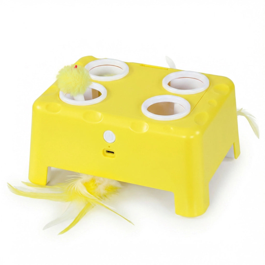Giocattolo Interattivo per Gatti ¨C Minimal ¨C Ricaricabile 3 Modalit¨¤ Giallo 18,8x14x6cm