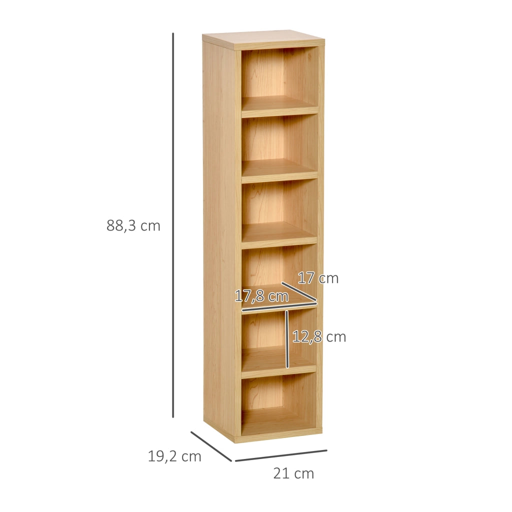 Libreria 6 Ripiani per CD e DVD ¨C Zephmum ¨C Legno 21x19x88 cm