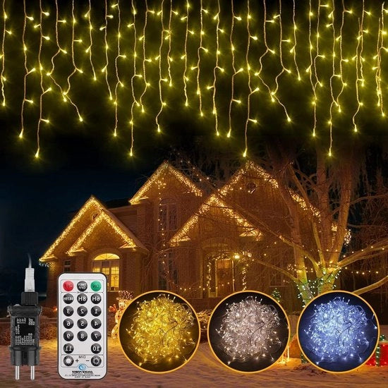 Luci da terra per interni ed esterni - 352 led, 10 m, 11 modi, IP44, filo di rame illuminazione per festa matrimonio giardino Natale stanza patio tenda con presa e telecomando a distanza 3 timer