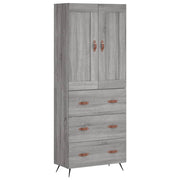 Buffet credenza cassettiera armadio mobile contenitore organizer cucina soggiorno salotto rovere Sonoma alto 69,5 x 34 x 180 cm legno ingegnerizzato grigio 02_0035578