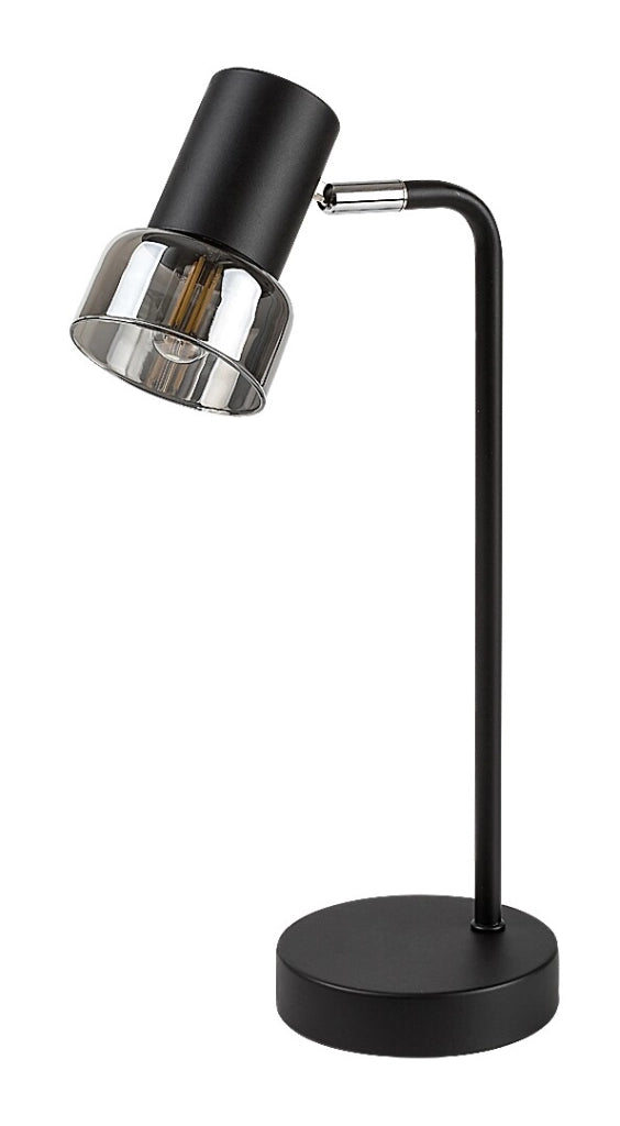 Lampada da tavolo nera minimal vetro fumé orientabile E14 Rabalux