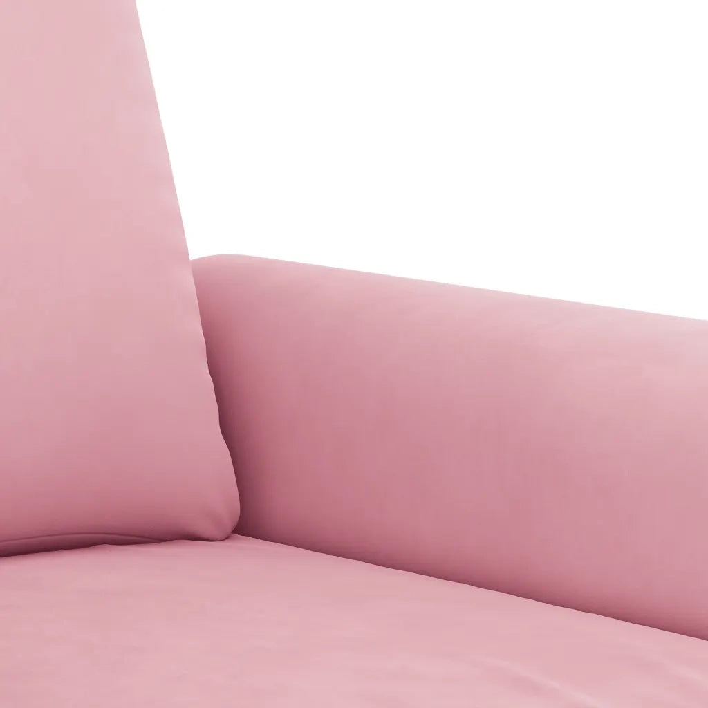 Set di Divani 3 pz con Cuscini Rosa in Velluto 3202193