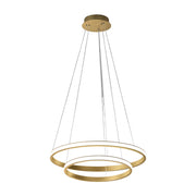 Lampada a sospensione IOLE S/2 - 40W 2250lm 3000K dimmerabile - Alluminio oro spazzolato e silicone bianco opale - Gealuce