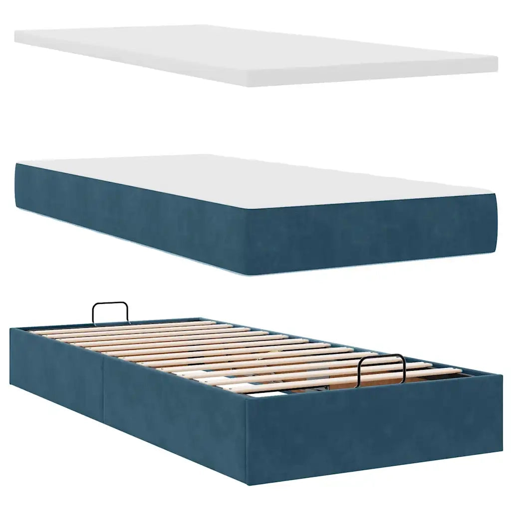 Struttura Letto Pouf con Materasso 100x200 cm Velluto 3312606