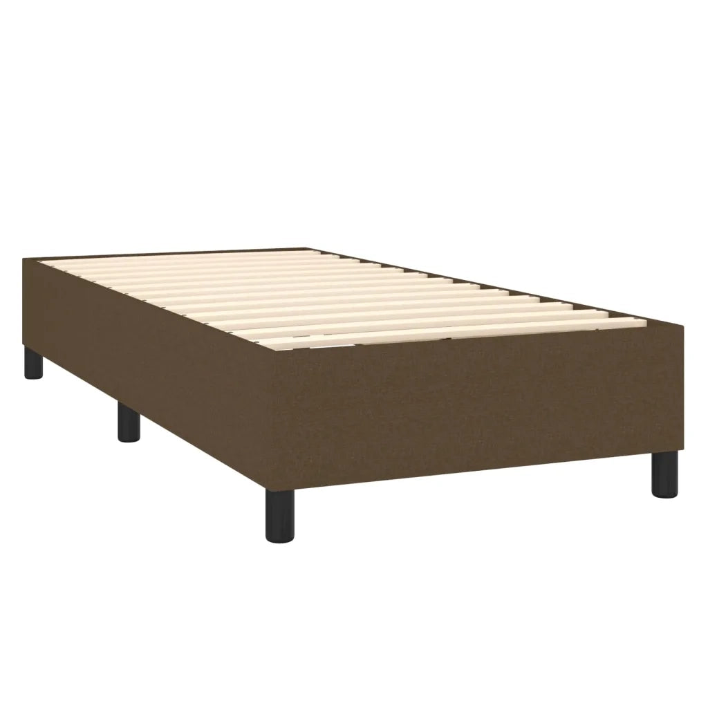 Letto a Molle Materasso e LED Marrone Scuro 80x200cm in Tessuto