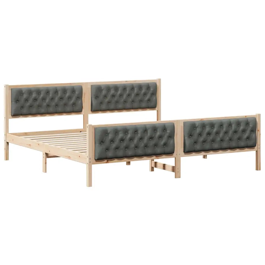Struttura del letto Grigio scuro 200 x 200 cm Pino massello 3394269