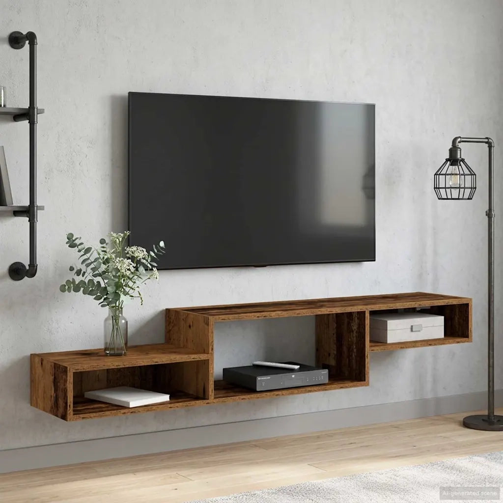 Mobile TV da Parete | Armadietto TV | Mobile Porta TV A Parete | Armadietto TV | Mobile Porta TV Legno antico 150 x 28 x 26 cm