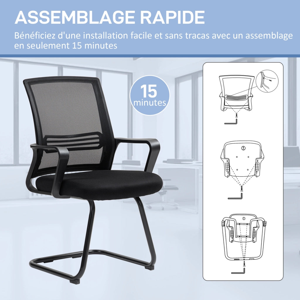 Sedia da ufficio senza ruote in rete ¨C Minimal ¨C nero