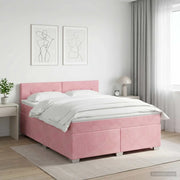 Letto box spring con materasso Rosa 160 x 200 cm Velluto 3450751