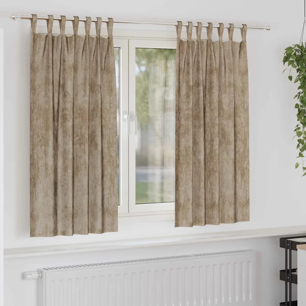 Tende in Velluto con tende 2 pcs Champagne 175 x 140 cm Velluto 4107744