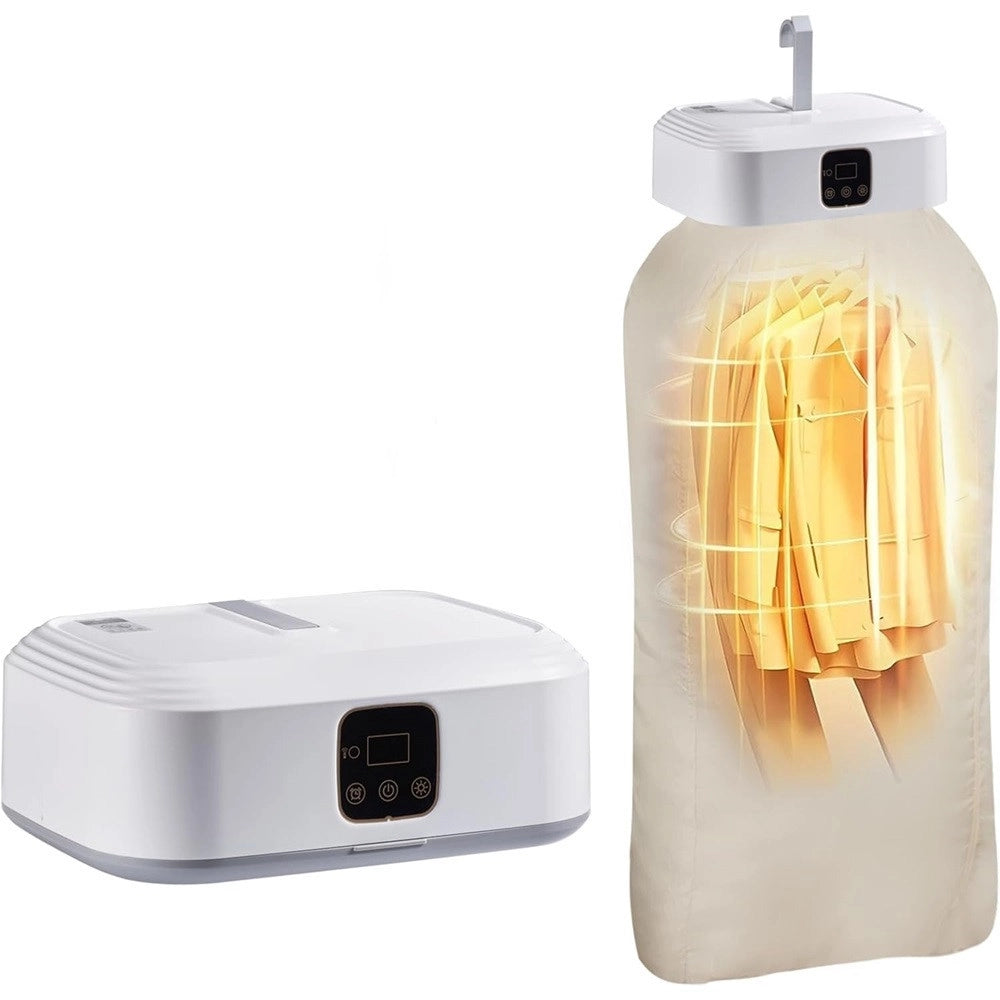 Trade Shop - Asciugatrice Portatile Elettrica Con Timer Spegnimento Automatico 1200w Aria Calda -