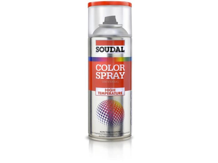 SMALTO SPRAY ALTE TEMPERATURE SOUDAL 400 ml - Nero - 6 pezzi- SOUDAL