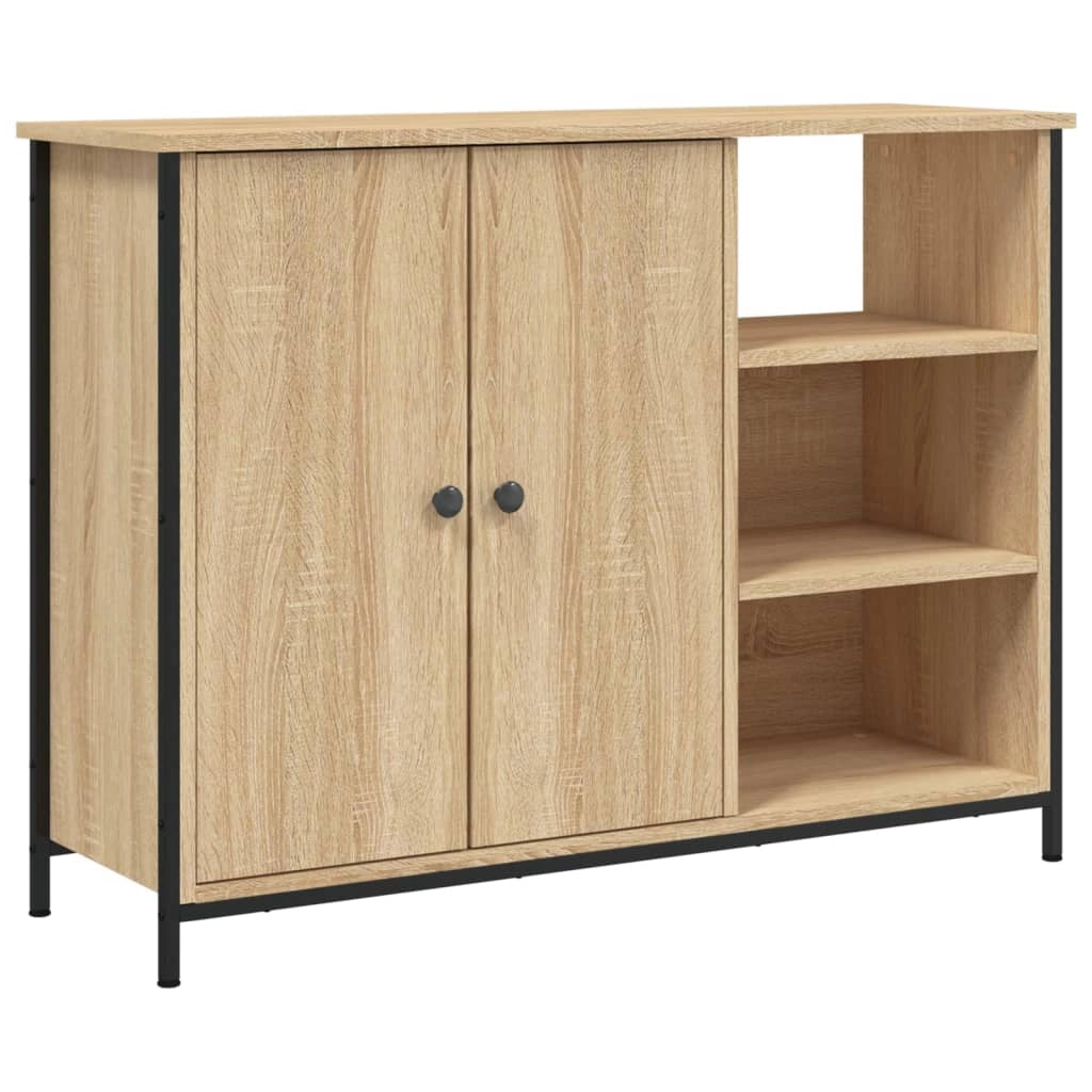 Buffet credenza cassettiera armadio mobile contenitore organizer cucina soggiorno rovere Sonoma 100 x 33 x 75 cm legno ingegnerizzato marrone 02_0031456