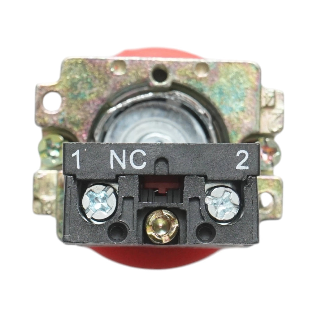 Pulsante di comando STOP rosso con ritorno a fungo 1NC, 400V/10A, LAY5 Breckner Germany