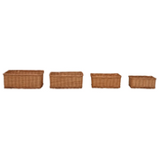 Set Cestini Impilabili 4 pz Marroni in Salice 286981