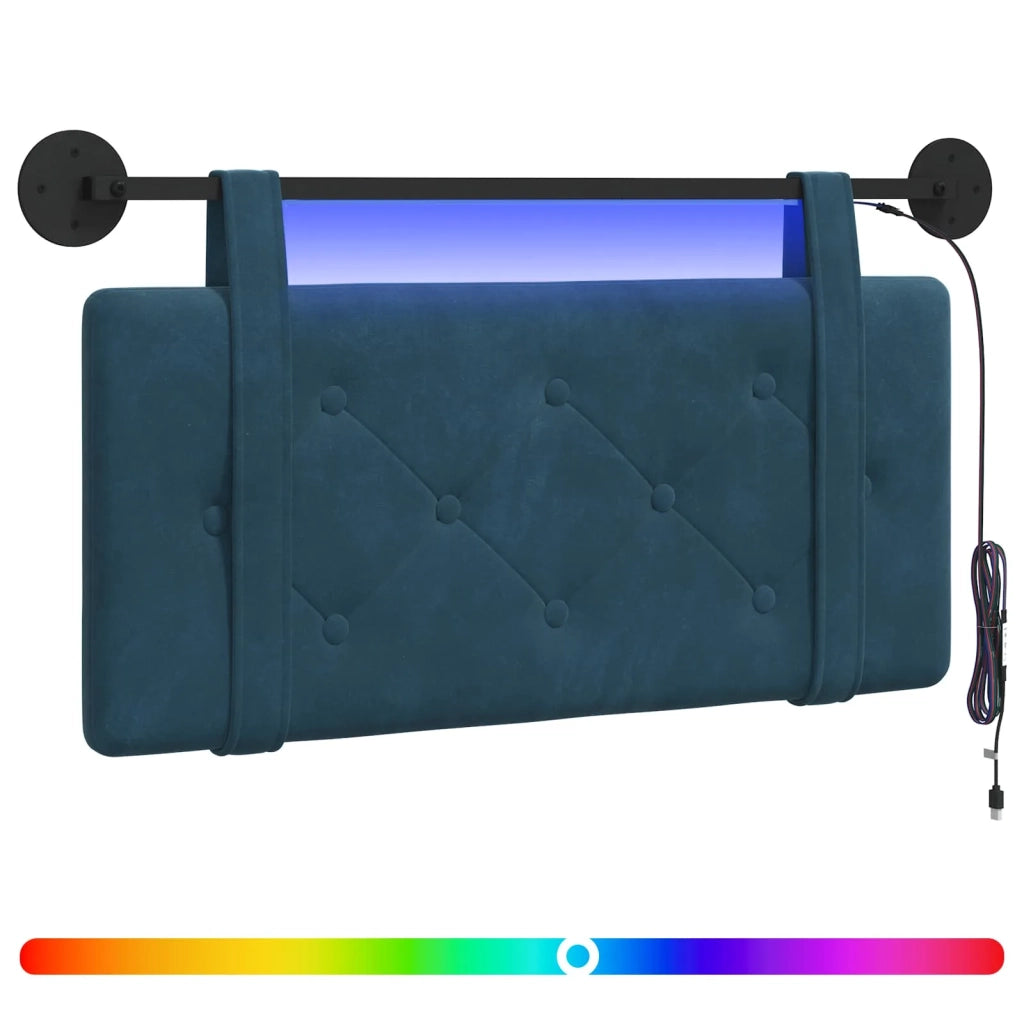 Testiera sospesa Con luce LED Blu Velluto 3424066