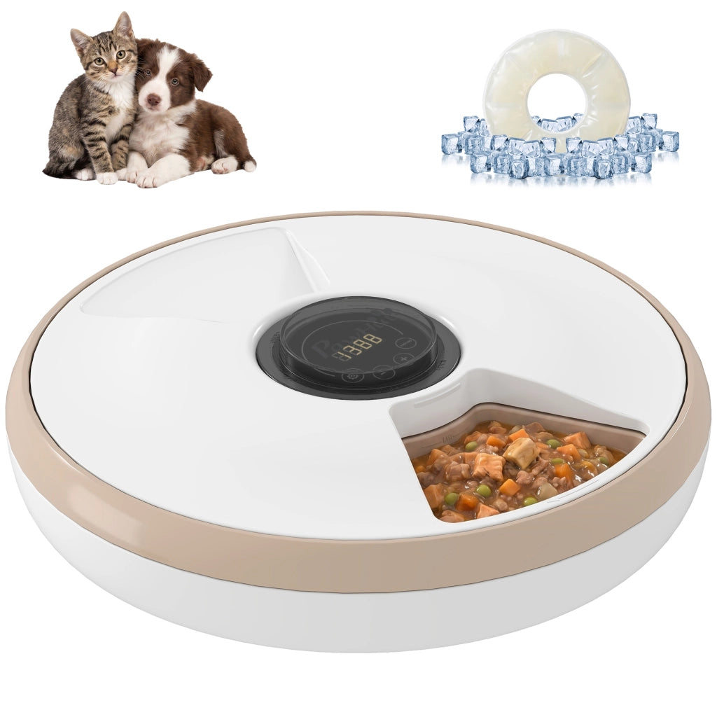 Distributore Automatico Cibo per Animali ¨C Minimal ¨C 31.5x31.5x8.3 cm Bianco