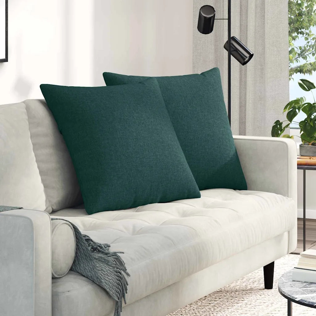 Cuscini da Divano 2 pcs Verde Scuro 60 x 60 cm Tessuto 42014002