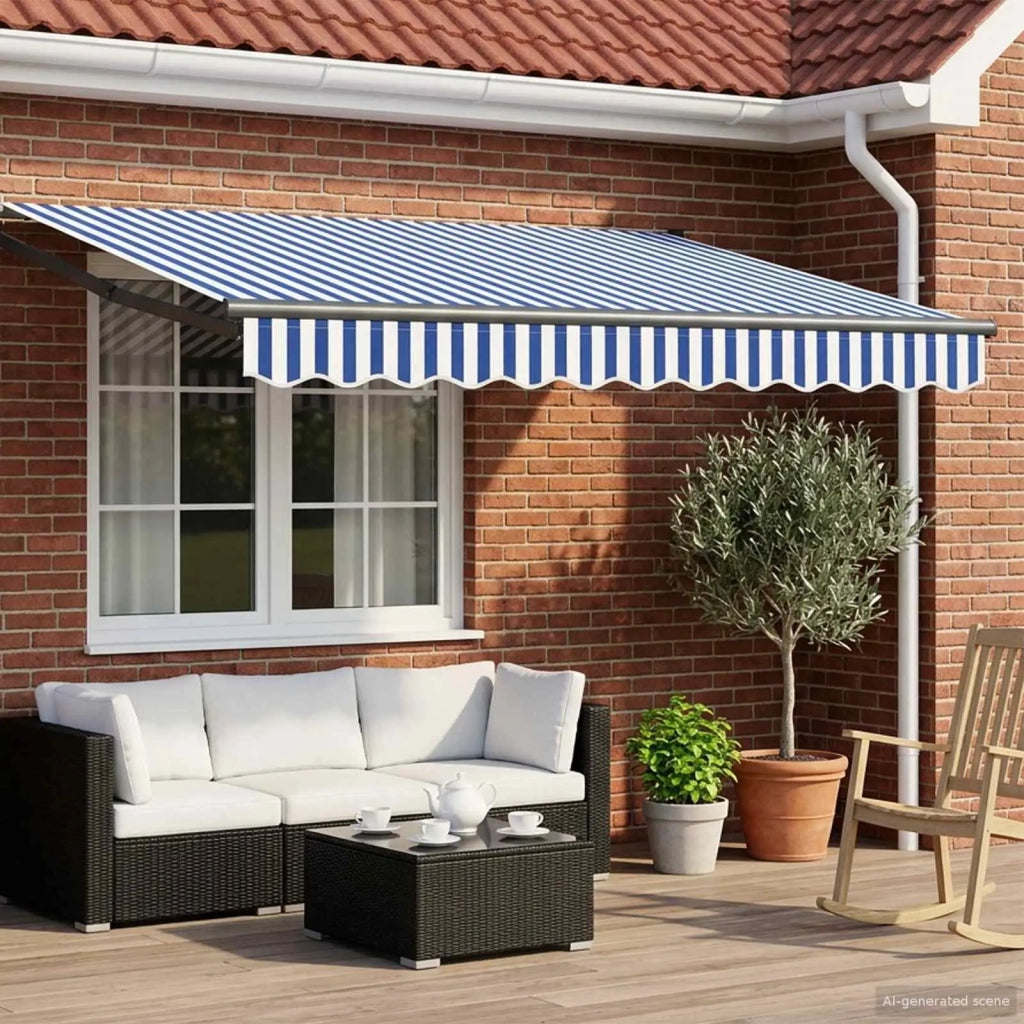Tenda retrattile Blu e Bianco 3 x 2 m