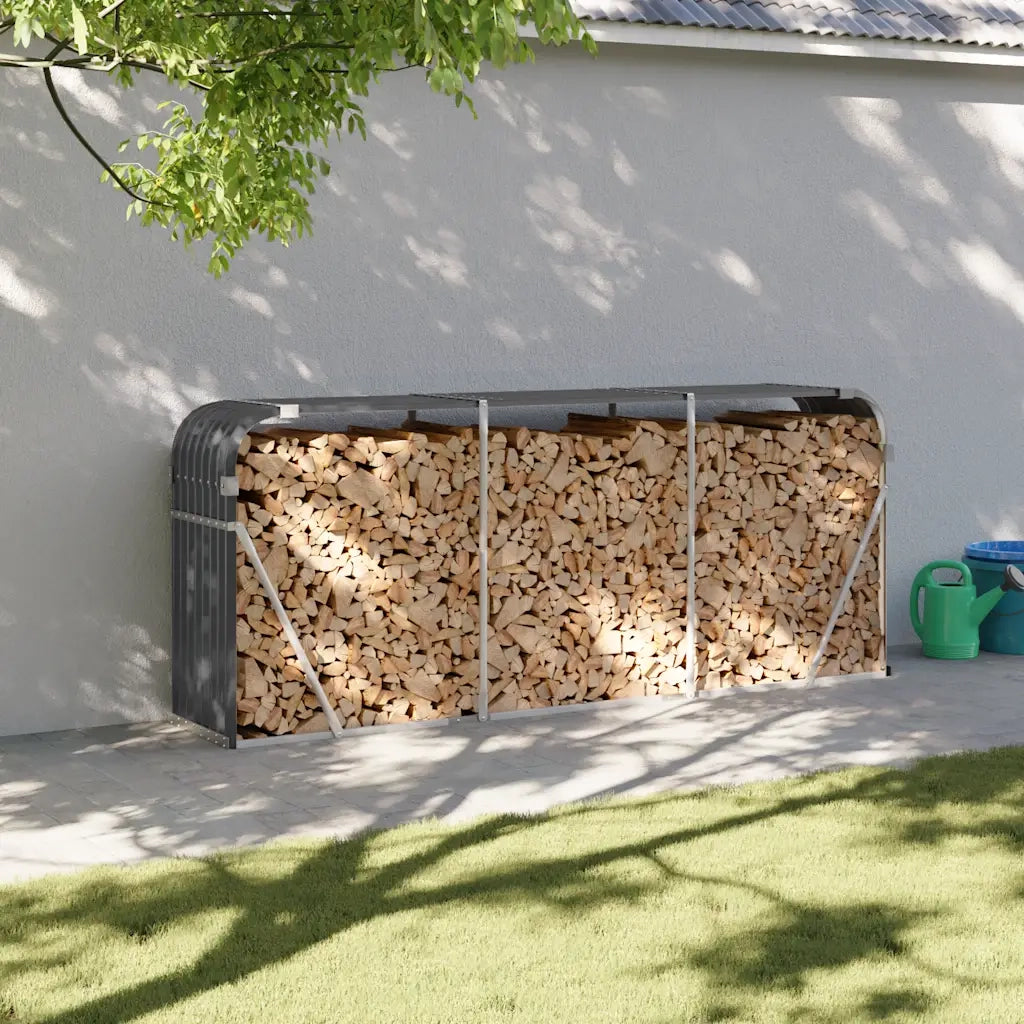 Portalegna Antracite 234x45x100 cm Acciaio Zincato 364565