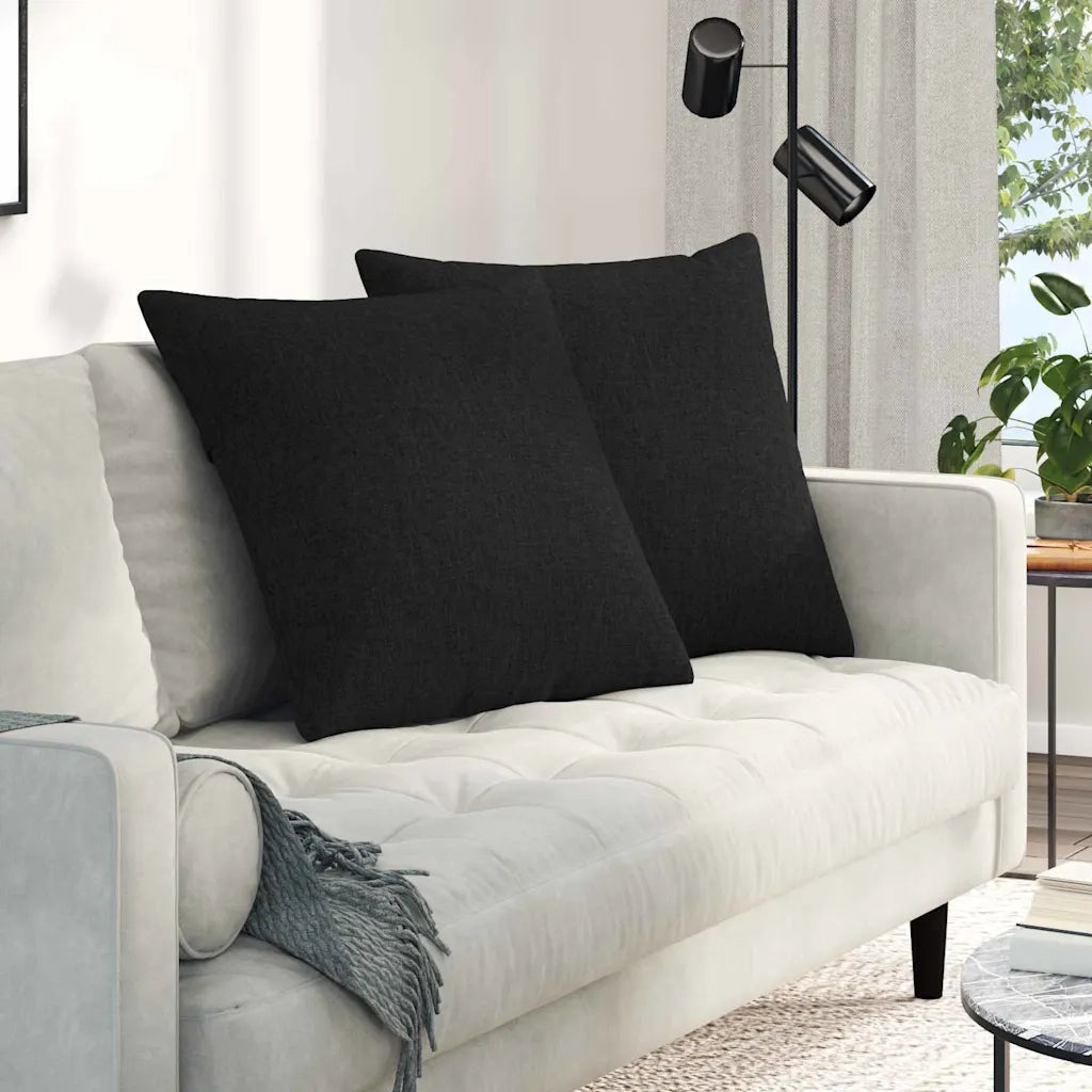 Cuscini da Divano 2 pcs Nero 80 x 80 cm Tessuto 42014042