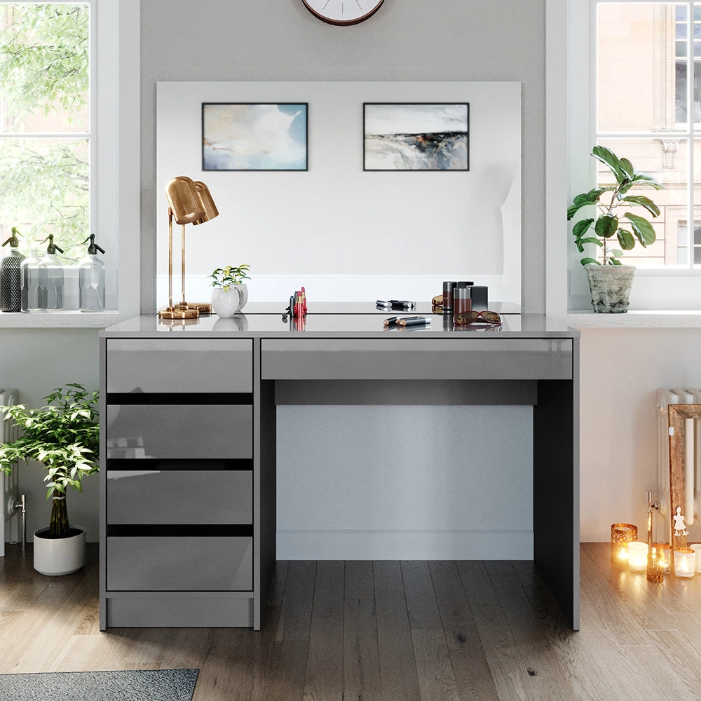 Comodino Vicco grigio, con specchio, 55 cm