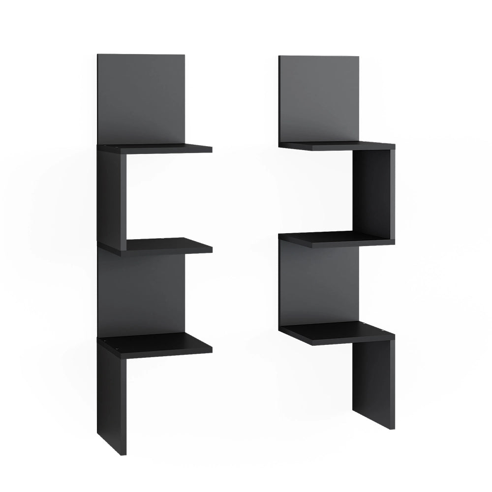 Scaffale ad angolo Paolo Nero 28 x 116.4 cm Set di 2 Vicco