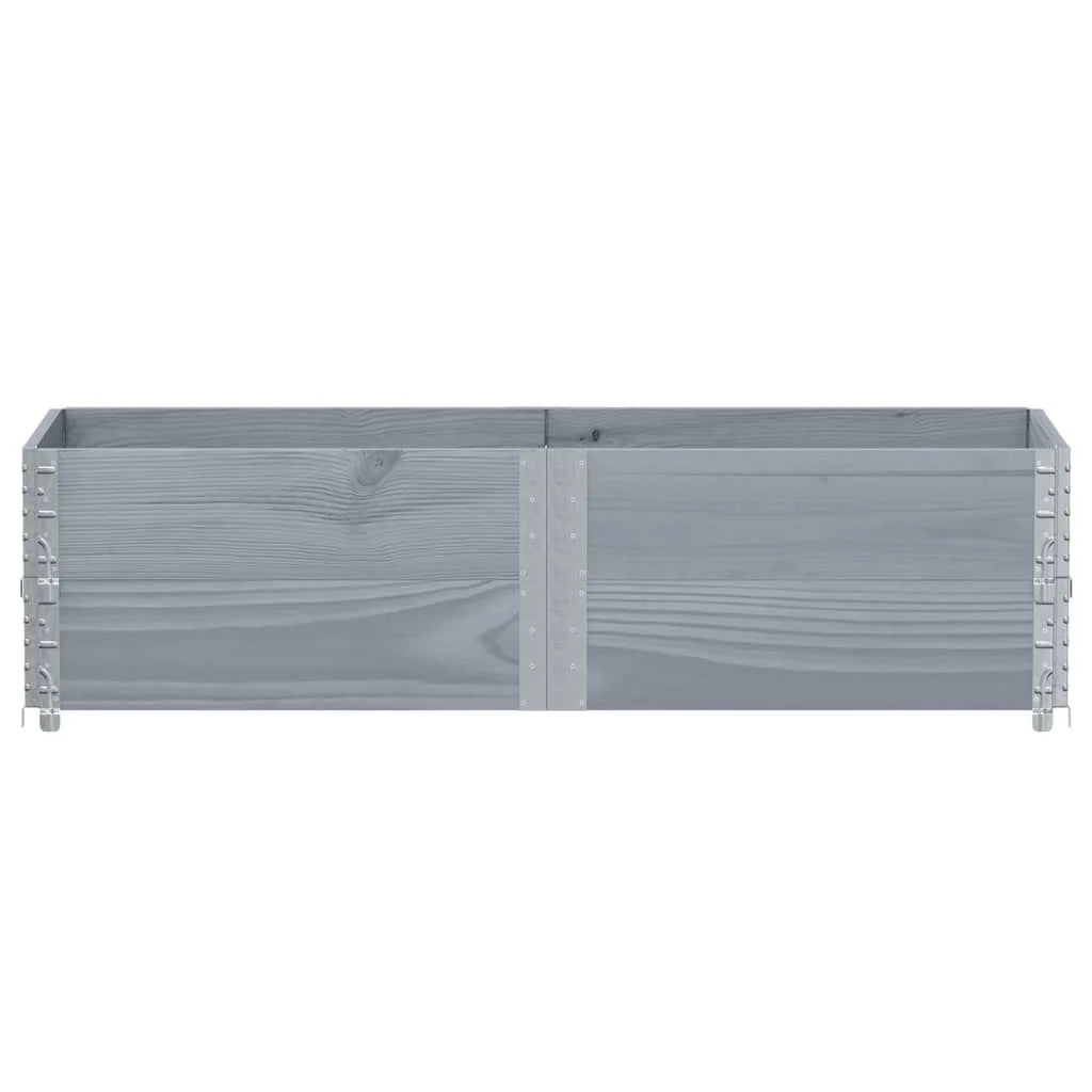Fioriera rialzata per piante fiori terrazzo giardino 150 x 50 cm legno massello di pino grigio 02_0037434